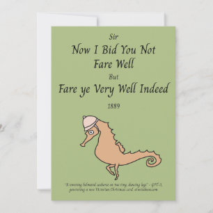 Zeepaarden Victoriaanse Vakantie Auto Feestdagenkaart