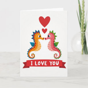 Zeepaardenliefde Glitter Textuurkaart Kaart