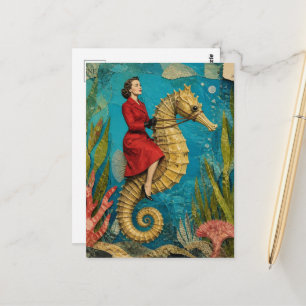 Zeepaardenrit Fantasie Briefkaart