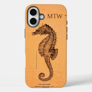  zeepaardillustratie met Initialen iPhone 16 Plus Hoesje