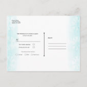 Zeepaardje Blauwgroen & Gouden Waterverf Bruiloft Aankondigingskaart (Achterkant)