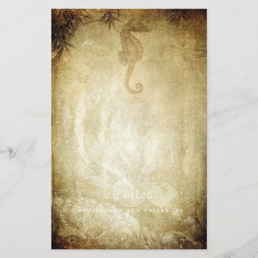  zeepaardje en bamboe sepia briefpapier (Voorkant)