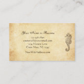 zeepaardje en Conch Shell Beach Visitekaartje (Achterkant)