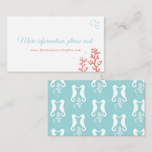 Zeepaardje en Koraalrif Website Bijlagekaart Informatiekaartje (Voorkant / Achterkant)