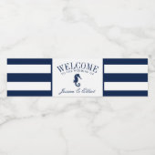  zeepaardje | Nautische bruiloft Welkom Waterfles Etiket (Enkel label)