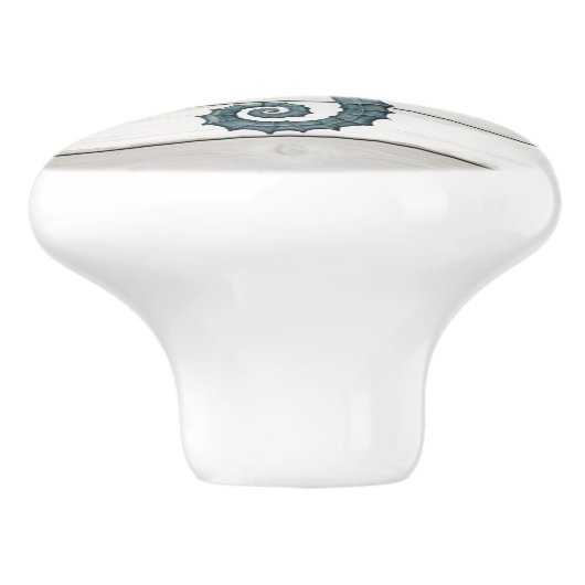 Zeepaardje op Witte Distressed Faux Wood Lade knop (Zijkant)