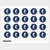  zeepaardje | Retouradres Ronde Sticker (Vel)