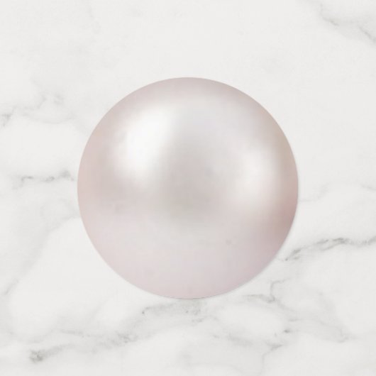 Zeepaardje, schelpen, sterren en parels op ivoorta confetti (Kleine voorkant)