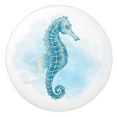 Zeepaardje Waterverf Ocean Beach Keramische Knop (Voorkant)