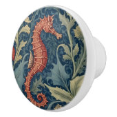 Zeepaardje William Morris stijl R Zee Ocean Marine Keramische Knop (Rechts)