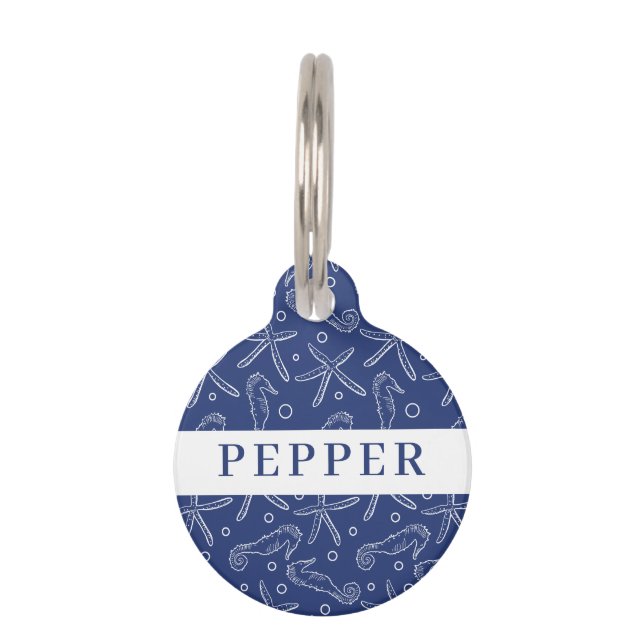 Zeepaardje & zeesterren huisdierpenning (Voorkant)