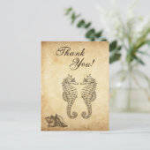 zeepaardjes en Conch Shell Beach Dank u Briefkaart (Staand voorkant)