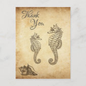 zeepaardjes en Conch Shell Beach Dank u Briefkaart (Voorkant)