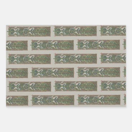 Zeepaardjes en Zeewier, Art Nouveau Inpakpapier Vel (Voorkant)