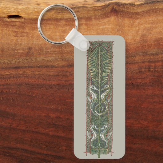 Zeepaardjes en Zeewier,  Art Nouveau Sleutelhanger (Voorkant)