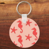 Zeepaardkoraal en zeesterkreeft — koraalschoppen v sleutelhanger (Voorkant)