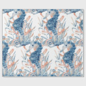 Zeepaardkustpapier Cadeaupapier (Vlak)