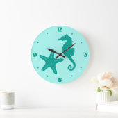 Zeepaardvis — turquoise en aqua grote klok (Huis)