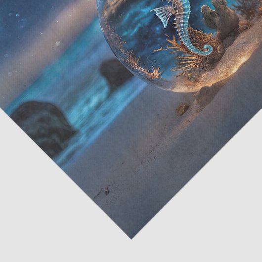 zeepaardzeester nautisch tissuepapier (Detail)