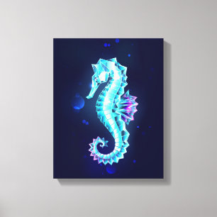 Zeepaerdje van kristal ijs op blauwe achtergrond canvas afdruk