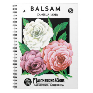  zeepakketlabel Art, Camellia Flowers Notitieboek
