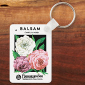  zeepakketlabel Art, Camellia Flowers Sleutelhanger (Achterkant)