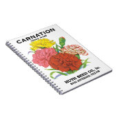  zeepakketlabel kunst, anjerbloemen notitieboek (Rechterzijde)