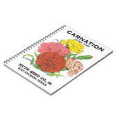  zeepakketlabel kunst, anjerbloemen notitieboek (Linkerzijde)