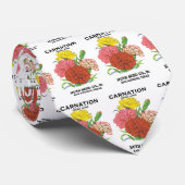 zeepakketlabel kunst, anjerbloemen stropdas (Opgerold)