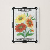 zeepakketlabel kunst, kalliopsis bloemen legpuzzel (Verticaal)