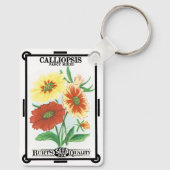  zeepakketlabel kunst, kalliopsis bloemen sleutelhanger (Achterkant)