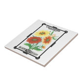 zeepakketlabel kunst, kalliopsis bloemen tegeltje (Zijkant)