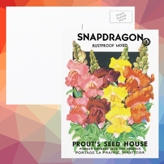 zeepakketlabel kunst, Snapdragon Flowers Briefkaart