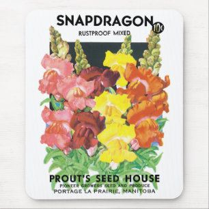  zeepakketlabel kunst, Snapdragon Flowers Muismat