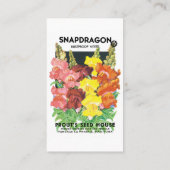 zeepakketlabel kunst, Snapdragon Flowers Visitekaartje (Achterkant)