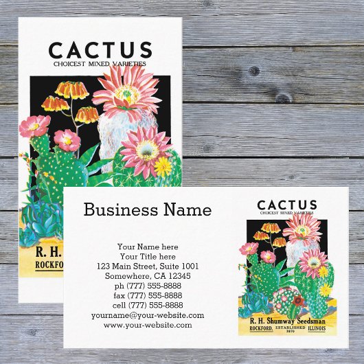  zeepakketlabel Kunstwoestijncactus Planten Visitekaartje