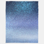 Zeepastel Blue Triple Glitter Ombre Gradient Fleece Deken (Voorkant)