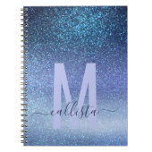 Zeepastel Blue Triple Glitter Ombre Gradient Notitieboek (Voorkant)
