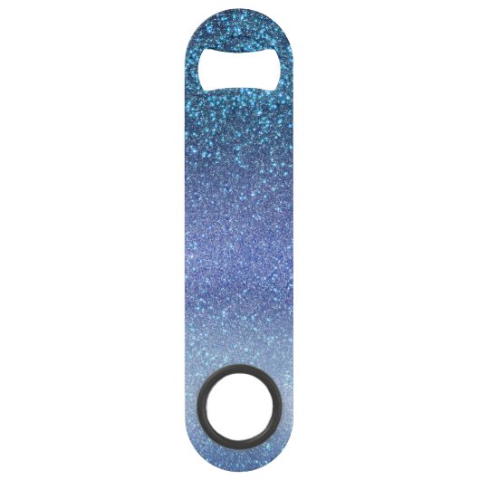 Zeepastel Blue Triple Glitter Ombre Gradient Speed Flessenopener (Achterkant)