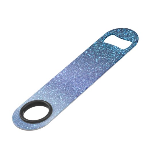 Zeepastel Blue Triple Glitter Ombre Gradient Speed Flessenopener (Achterkant Gekanteld)