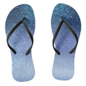 Zeepastel Blue Triple Glitter Ombre Gradient Teenslippers (Voetbed)