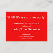 zeepbel van verrassingsfeestelijke toespraken visitekaartje (Achterkant)