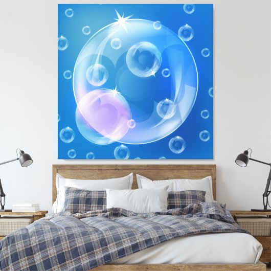 Zeepbellen Canvas Afdruk (Insitu (Slaapkamer))