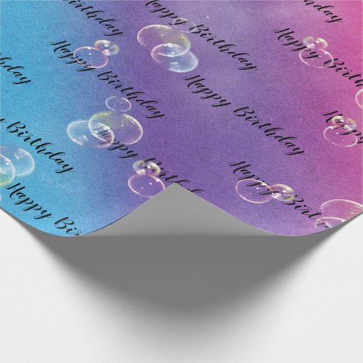 zeepbelletjes op regenboog Abstract Cadeaupapier (Hoek)