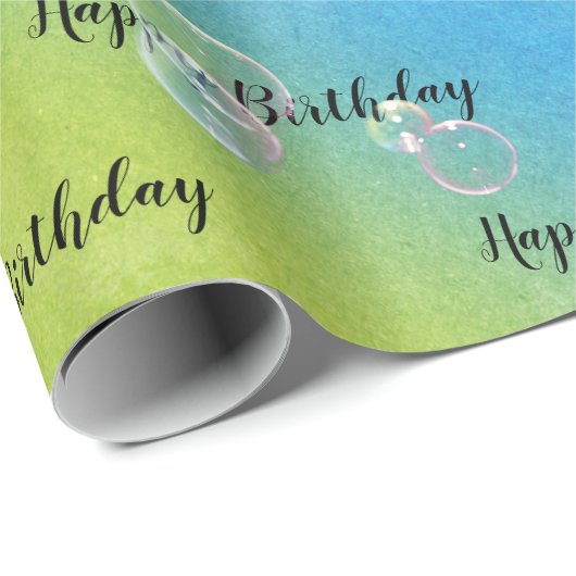 zeepbelletjes op regenboog Abstract Cadeaupapier (Rol Hoek)