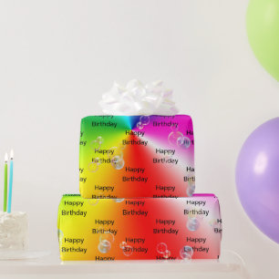 zeepbelletjes op regenboogspectrum cadeaupapier