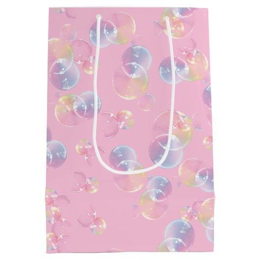 zeepbelletjes op roze medium cadeauzakje (Achterkant)