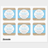 zeepetiket | Blauw | jute | Huidverzorging Sticker (Vel)