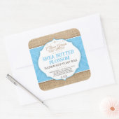 zeepetiket | Blauw | jute | Huidverzorging Sticker (Envelop)