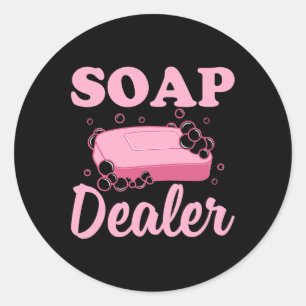 Zeephandelaar cosmetische zeep ronde sticker